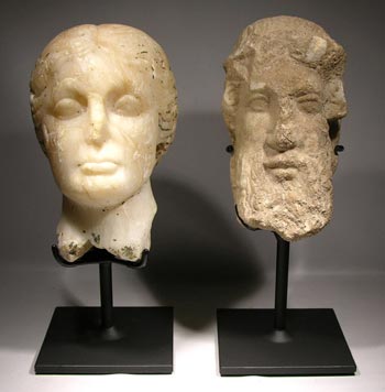 Roman Marble Bust Displays