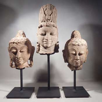Stone Buddha Head Custom Display Stands (front).