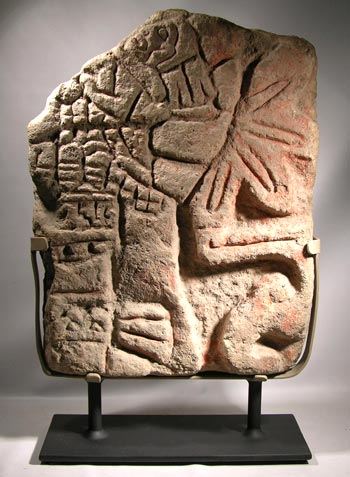 Toltec Stone Carving Custom Display Stand - front