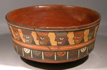 Nazca Trophy Heads Bowl - Before