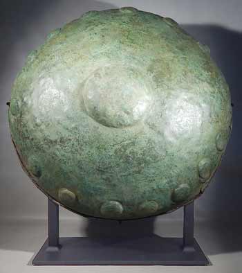 Ancient Villanovan Bronze Shield Custom Display Stand (front).