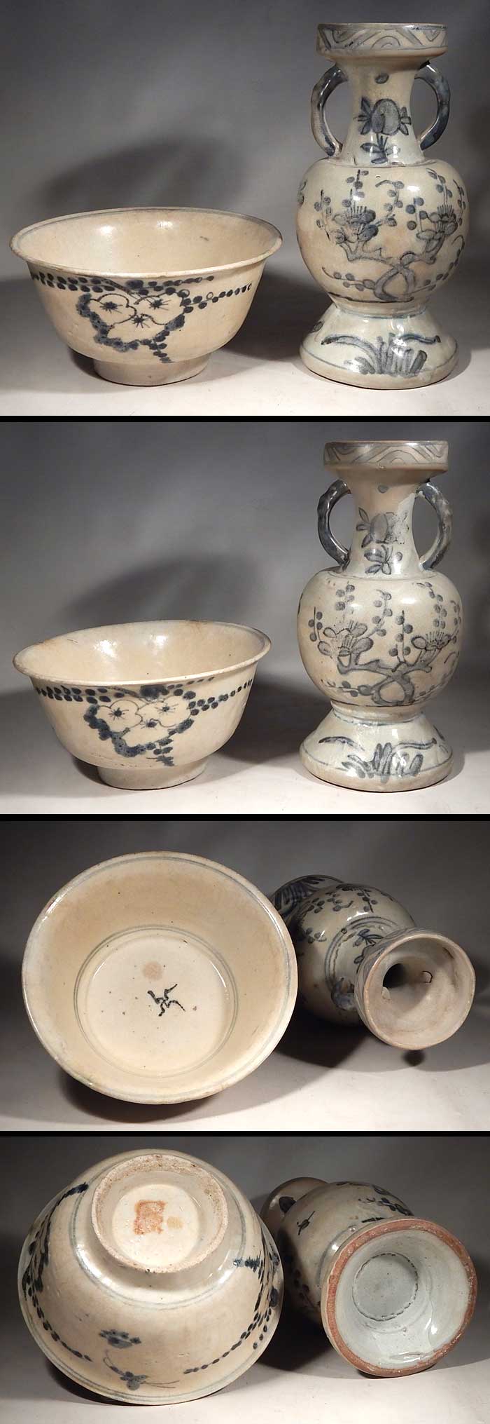 Late Ming Dynasty Early Qing Dynasty Bowl and Vase