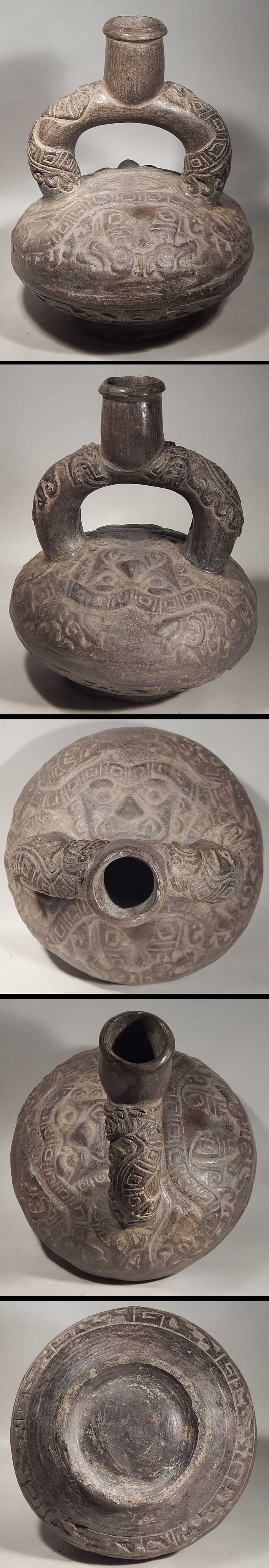 Pre-Columbian Chavin Moche Ai Apec Stirrup Vessel