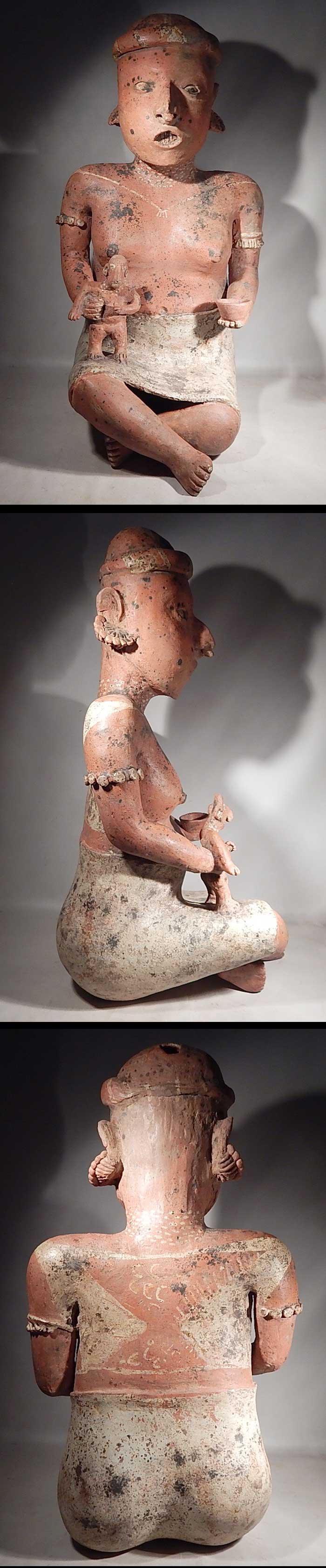 Pre-Columbian Nayarit Monumental Seated Artisan Artist Ancient West Mexico