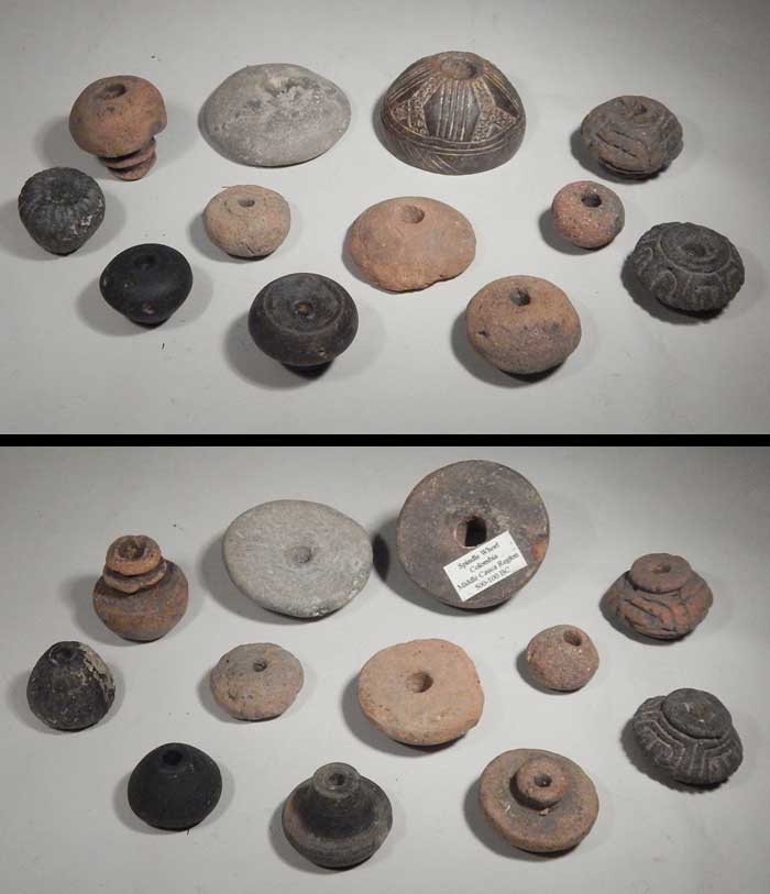Pre-Columbian Pottery Spindle Whorls