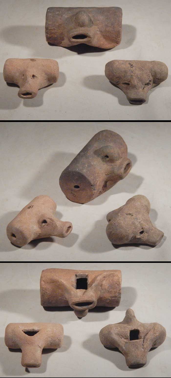 Pre-Columbian Teotihuacan Whistle Pendants