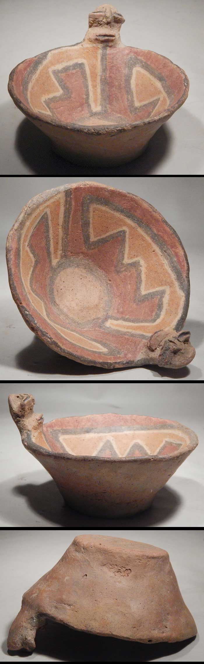 Pre-Columbian Tiwanaku Tihuanaco Bolivian Polychrome Pottery Bowl Cup Vessel