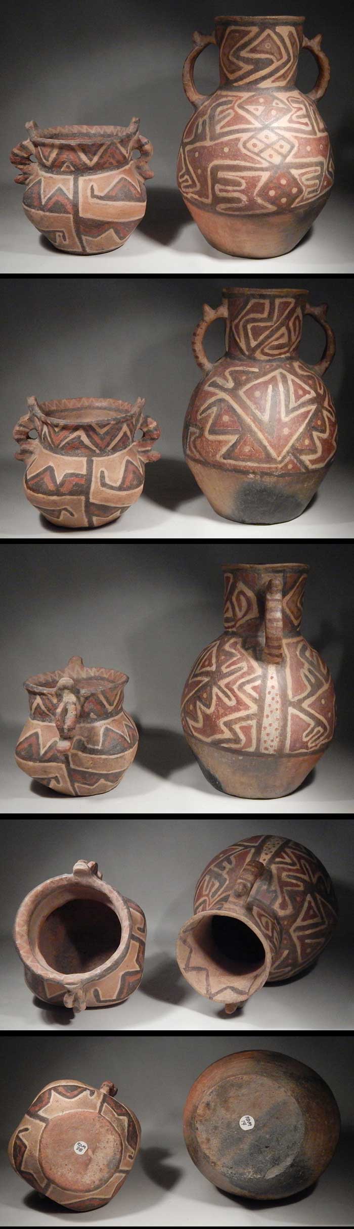Pre-Columbian Bolivia Tiwanaku Polychrome Pottery Vessels