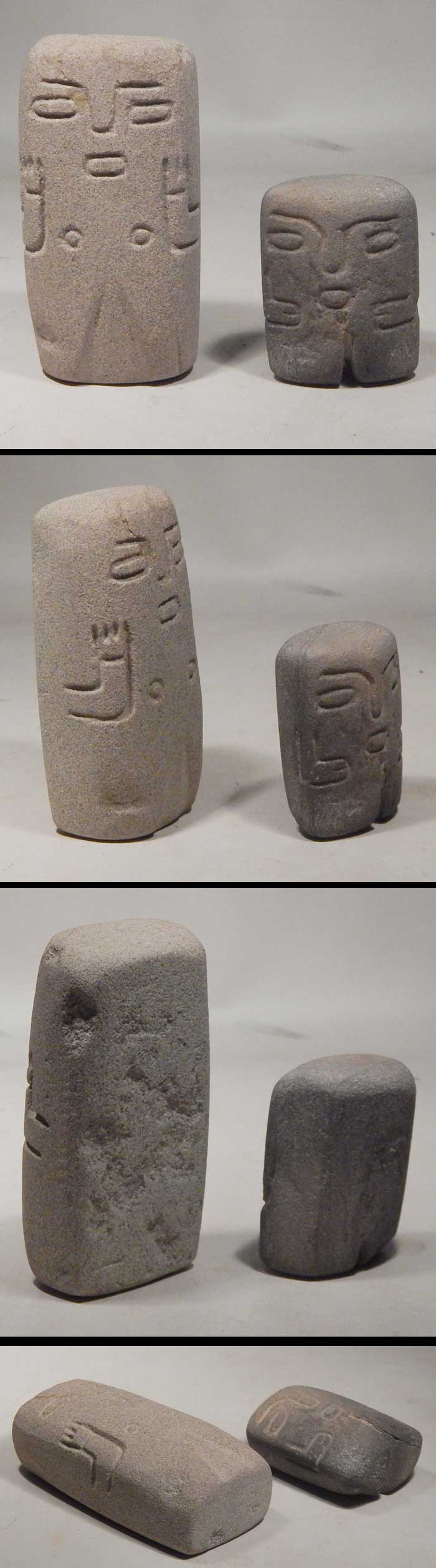 Pre-Columbian Ecuador Valdivia Palmer Stone Idol Figures