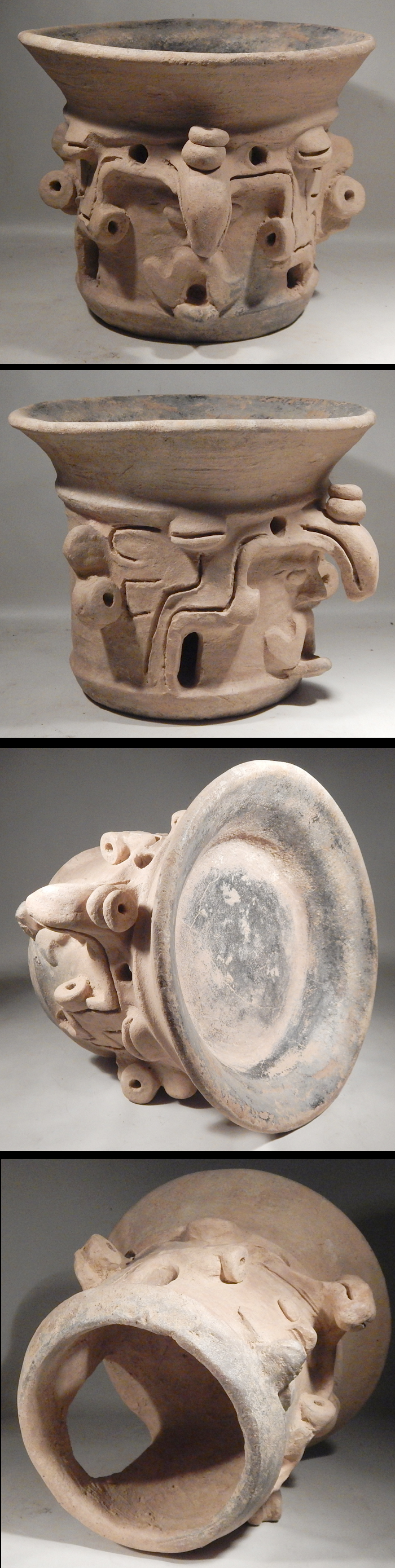 Pre-Columbian Zapotec Tlaloc Storm God Brazier Incensario